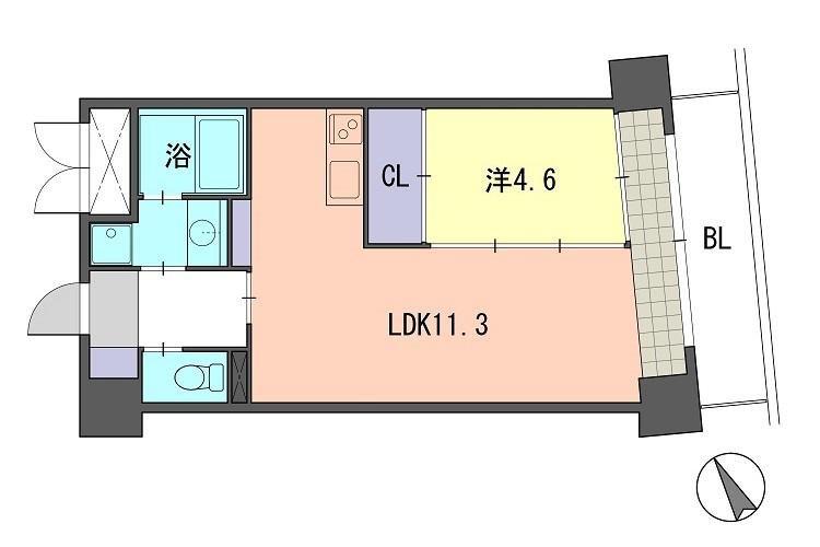 レジデンス住吉(1LDK/3階)の間取り写真