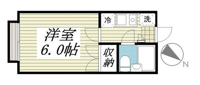 エステートならしの(1K/1階)の間取り写真