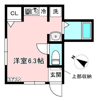グレーシア(ワンルーム/1階)の間取り写真