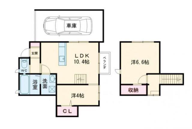 ガレージハウス香月(2LDK/1階)の間取り写真