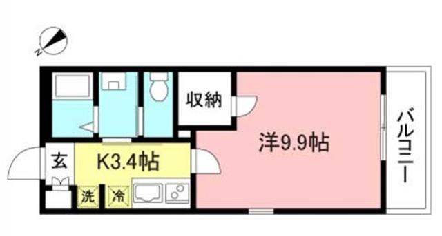シャーメゾン千歳台(1K/3階)の間取り写真