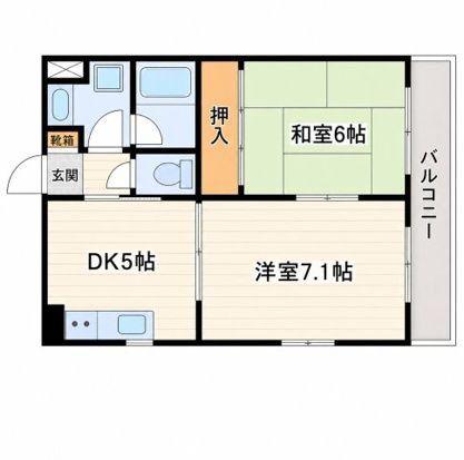 ボヌールI(2DK/3階)の間取り写真