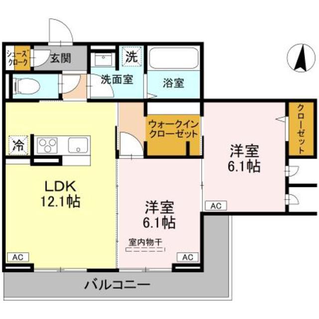 ノーブルパレス芝中田(2LDK/2階)の間取り写真