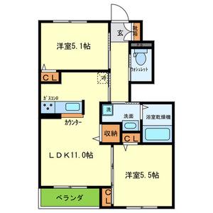 トマブルーム(2LDK/1階)の間取り写真