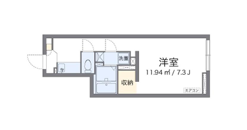 アルクニュースデイ(ワンルーム/1階)の間取り写真