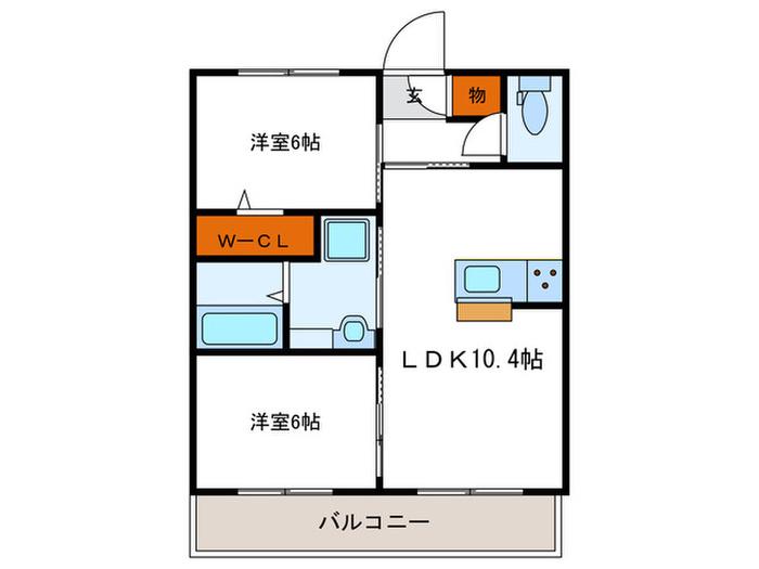 スーリールアンサンブル(2LDK/3階)の間取り写真