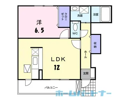 セント・フローラ B(1LDK/1階)の間取り写真