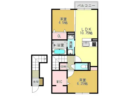 イルミナーレ(2LDK/2階)の間取り写真