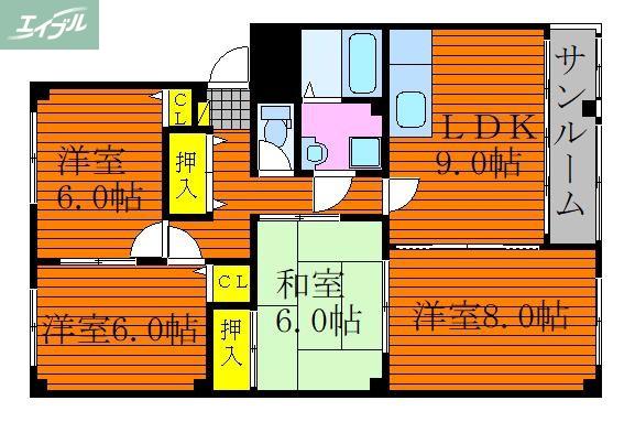 ドルチェ新保(4LDK/1階)の間取り写真