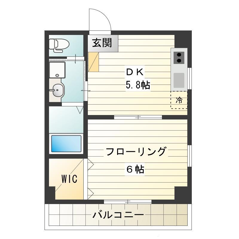 TR船堀(1DK/2階)の間取り写真