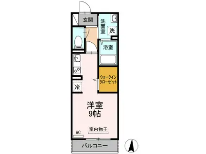 D-ROOM船町(ワンルーム/2階)の間取り写真