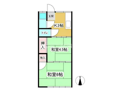 福寿荘(2K/1階)の間取り写真