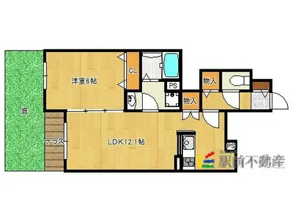 ZAIKI B.L.D.G(1LDK/1階)の間取り写真