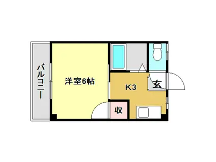 小倉ハイツ(1K/4階)の間取り写真