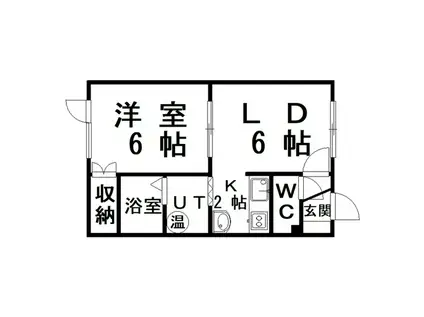 クリア釧路星が浦(1LDK/1階)の間取り写真