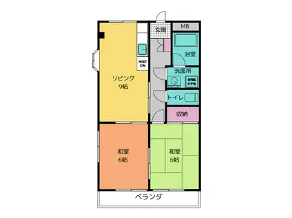 ツインパル21(2LDK/3階)の間取り写真