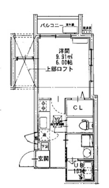 シェモア下荒田(1K/1階)の間取り写真