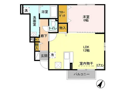 クリプトンB 102(1LDK/1階)の間取り写真