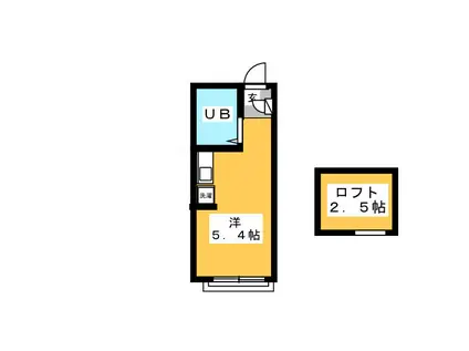 リヴ氷川台(ワンルーム/2階)の間取り写真