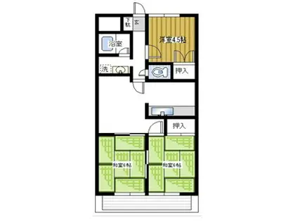 グレースマンション(3DK/3階)の間取り写真