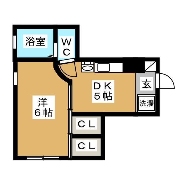 CORTILE NAKANOBU(1DK/1階)の間取り写真