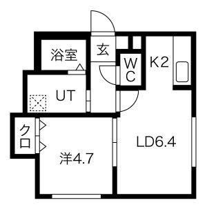 PRIME STAGE 4ー16(1LDK/2階)の間取り写真