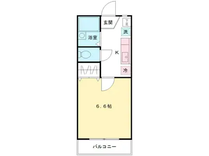 セント・ビュー 高幡(1K/2階)の間取り写真