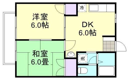 ニューシティM(2DK/1階)の間取り写真