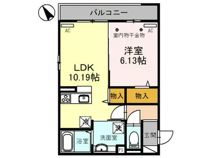 コンフォート上和田(1LDK/3階)の間取り写真