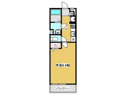 リブリ・芦原通(1K/1階)の間取り写真