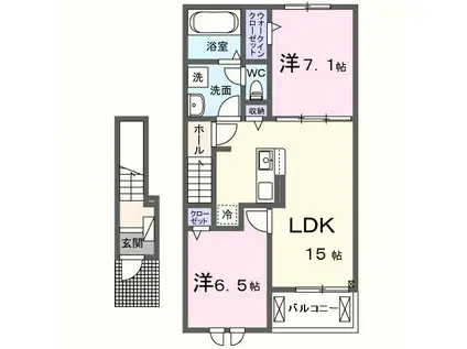 キング パンプキン(2LDK/2階)の間取り写真