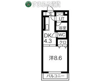 和-NODOKA-(1DK/3階)の間取り写真