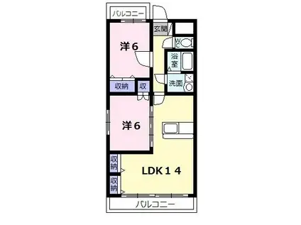 マイタウン松阪(2LDK/1階)の間取り写真