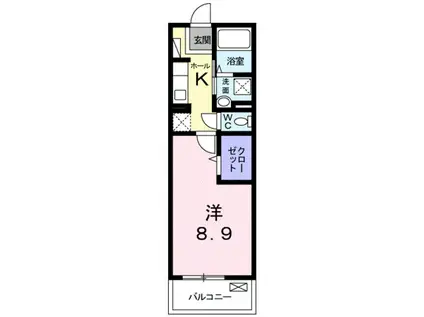クロスロード三沢(1K/2階)の間取り写真