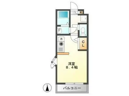 ハーモニーハウス今宿東(ワンルーム/2階)の間取り写真