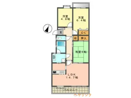 パークノヴァ上社北(3LDK/1階)の間取り写真