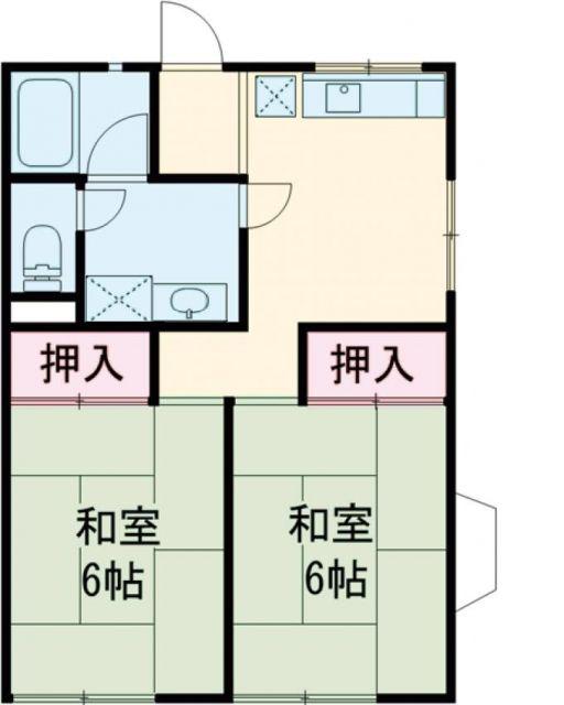 Kハイツ 和らぎ(2DK/1階)の間取り写真