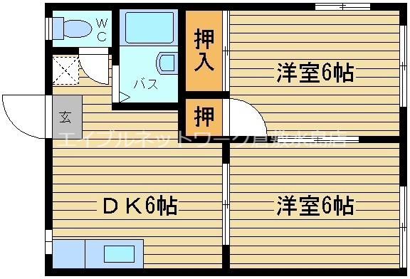 ぼくんちA(2DK/1階)の間取り写真