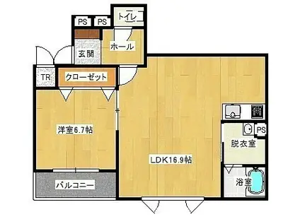 クレセルVII(1LDK/3階)の間取り写真