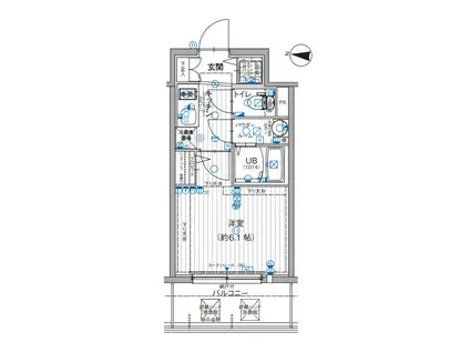 エスリード大阪梅田リュクス(1K/9階)の間取り写真