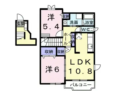 フォレストパレス(2LDK/2階)の間取り写真