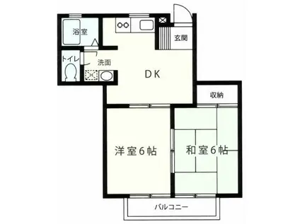 ロイヤルパレスKISHI(2DK/1階)の間取り写真