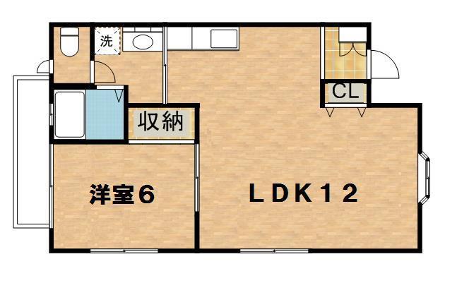 ヴィラ花水木(1LDK/1階)の間取り写真
