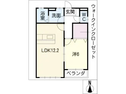 フローラII(1LDK/3階)の間取り写真