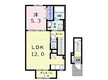 アバンツァート 4番館(1LDK/2階)の間取り写真