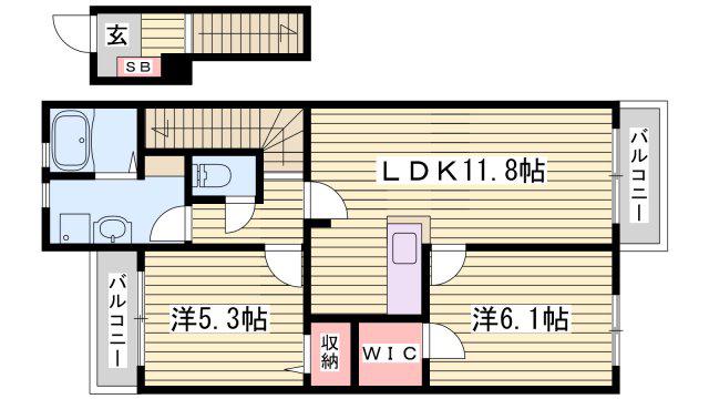グランシャリオ(2LDK/2階)の間取り写真