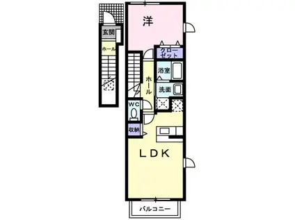ベルフィオーレIII(1LDK/2階)の間取り写真