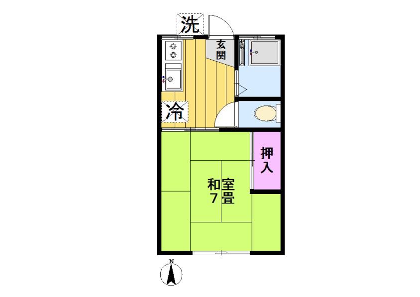 コーポKT(1K/2階)の間取り写真