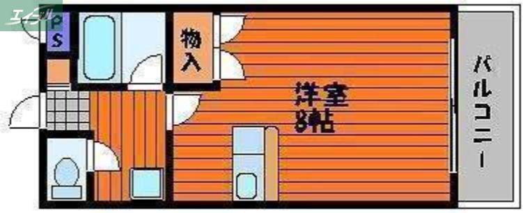 セントフォレスト北長瀬(ワンルーム/7階)の間取り写真