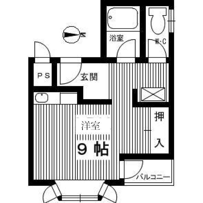 ローズコーポ(ワンルーム/4階)の間取り写真